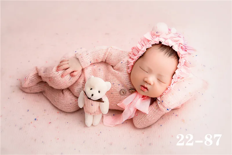 0-1 Bulan Baru Lahir Fotografi Alat Peraga Topi Bayi Laki-laki Perempuan Baju Monyet Baju Pakaian Fotografi Bayi Studio Menembak Alat Peraga Pakaian - 2