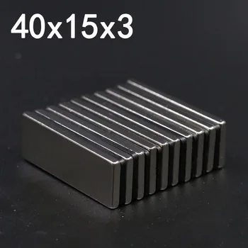 1/2/5/10 Buah Magnet Neodymium 40x15x3 40mm x 15mm x 3mm Blok N35 NdFeB Imanes Magnet Permanen Kuat Super Kuat
