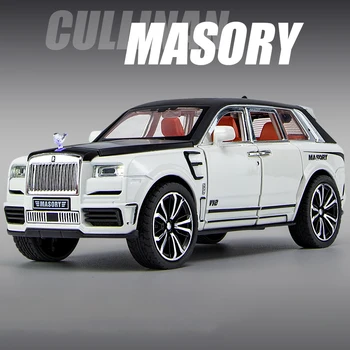 1: 32 Rolls Royce Cullinan MASORY SUV Diecast Paduan & Kendaraan Mainan Model Mobil Mainan Logam Koleksi Suara dan Cahaya Mainan Anak-anak
