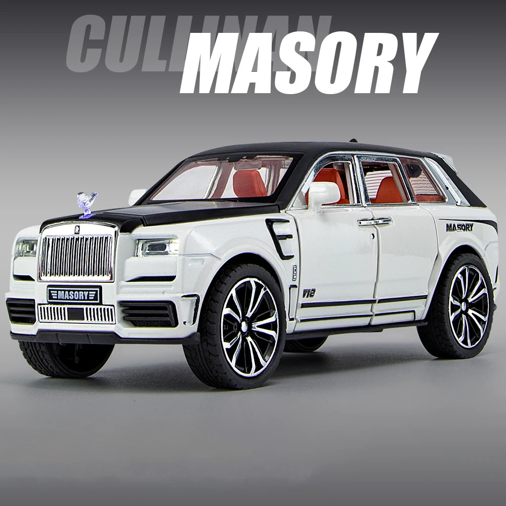 1: 32 Rolls Royce Cullinan MASORY SUV Diecast Paduan & Kendaraan Mainan Model Mobil Mainan Logam Koleksi Suara dan Cahaya Mainan Anak-anak - 0