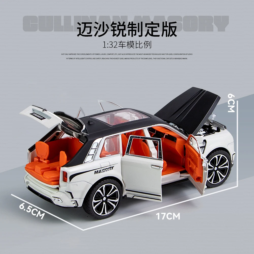 1: 32 Rolls Royce Cullinan MASORY SUV Diecast Paduan & Kendaraan Mainan Model Mobil Mainan Logam Koleksi Suara dan Cahaya Mainan Anak-anak - 3