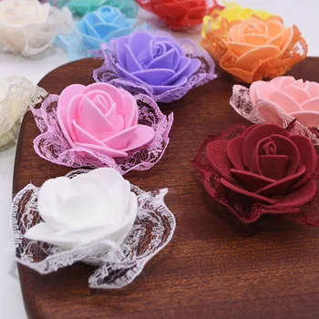 10/20/50 buah 3.5 Cm Lucu Mini Bunga Buatan Renda Bunga Mawar Busa PE Kepala Mawar untuk Dekorasi Pernikahan Pesta Ulang Tahun Ornamen Rumah
