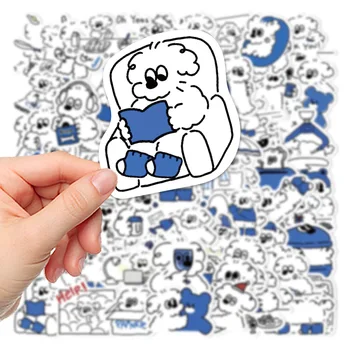 10/30/65 Buah Stiker Anjing Lucu Kartun Stiker Grafiti Sederhana Buku Catatan Laptop DIY Stiker Koper Dinding Ponsel untuk Hadiah Mainan Anak-anak