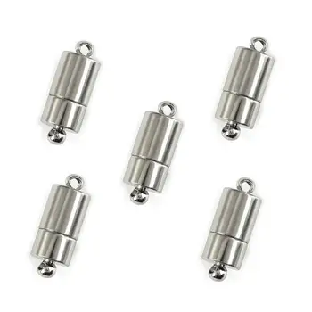10 Set Konektor Gesper Ujung Magnet Kuat Bulat/Hati untuk Pembuatan Perhiasan Aksesori Kalung Gelang DIY