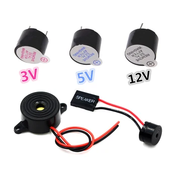 10 buah 3V 5V 12V Bel Aktif Nada Bip Kontinu Magnetik Panjang 12*9.5 mm Baru dan Asli untuk Speaker Steker Mini Arduino