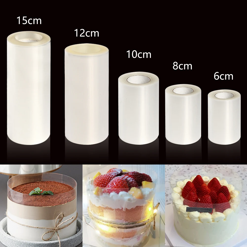 10 m Mousse Kue Rim Keras Transparan Kue Surround Film Kue Lembar Sekitar Tepi Dapur Baking Alat DIY Kue Kerah - 0
