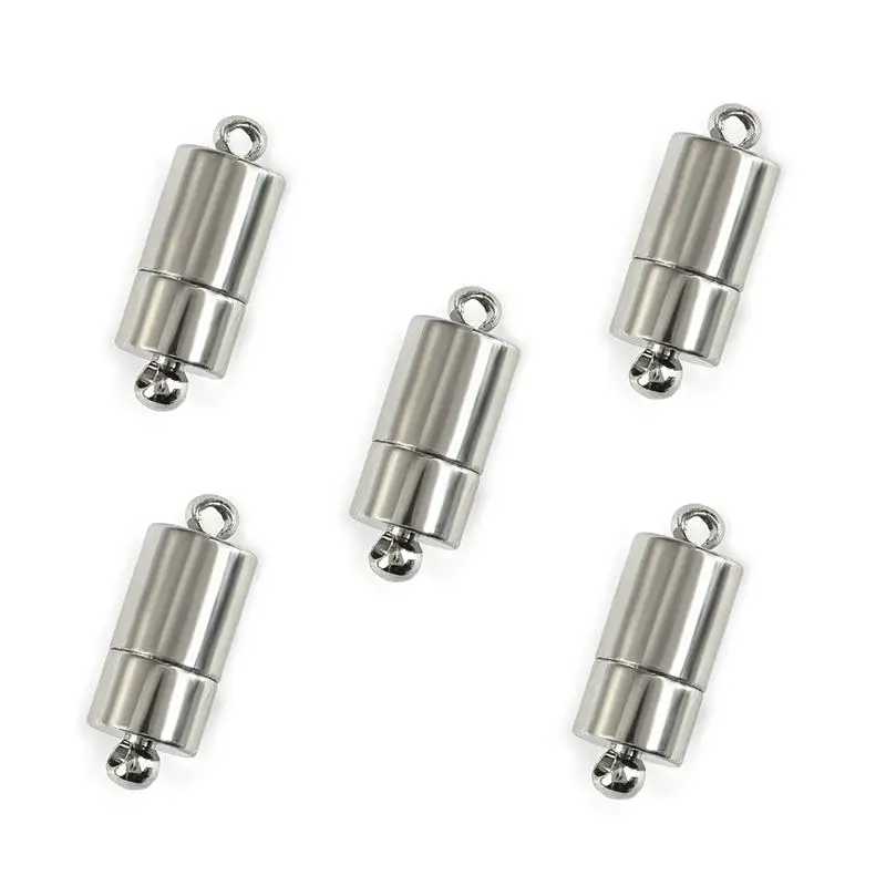 10 Set Konektor Gesper Ujung Magnet Kuat Bulat/Hati untuk Pembuatan Perhiasan Aksesori Kalung Gelang DIY - 0