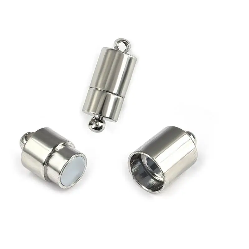 10 Set Konektor Gesper Ujung Magnet Kuat Bulat/Hati untuk Pembuatan Perhiasan Aksesori Kalung Gelang DIY - 1