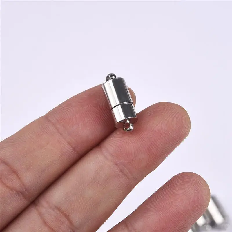 10 Set Konektor Gesper Ujung Magnet Kuat Bulat/Hati untuk Pembuatan Perhiasan Aksesori Kalung Gelang DIY - 4