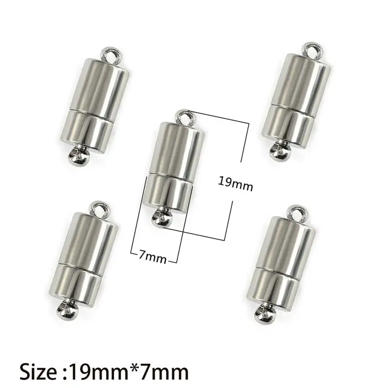 10 Set Konektor Gesper Ujung Magnet Kuat Bulat/Hati untuk Pembuatan Perhiasan Aksesori Kalung Gelang DIY - 5