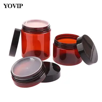 1Pcs 30-250ml Kosong Makeup Jar Pot Amber Coklat Kosmetik Krim Wajah Botol Lip Balm Wadah Sampel Jar Pot Makeup