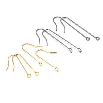 20 pcs / lot 316 Hypoallergenic Stainless Steel Sederhana Earring Hook Gesper Earwire DIY Anting-Anting Temuan untuk Perhiasan Membuat Perlengkapan