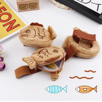 2023 Baru Jepang Lucu Mewah Ikan Kakap Boneka Koin Dompet Gelang Tas Mini Lucu Ritsleting Gadis Dompet Koin Tas Headset Kabel