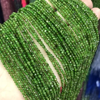 2023 Grosir Manik-manik Batu Alam Manik-manik Bulat Segi Diopside Krom Hijau untuk Pembuatan Perhiasan Kalung Gelang Pesona DIY 15