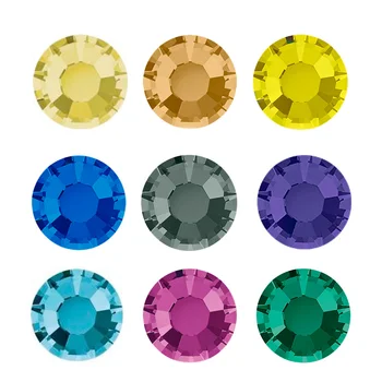 2058 Semua Warna Kuku Berlian Imitasi Dingin Fiksasi DIY Non Hotfix Kristal Kaca Datar Kembali Berlian Imitasi Pada Pakaian