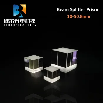 20x20mm Beam Splitter Prism N-BK7 Kubus Kaca Optik Rasio Pemisahan Dispersi Dichroic 50: 50 untuk Instrumen Presisi