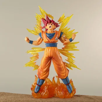 24 cm Anime Dragon Ball Super Saiyan Dewa Kakarotto Son Goku Action Figure PVC Model Boneka Mainan Anak Hadiah