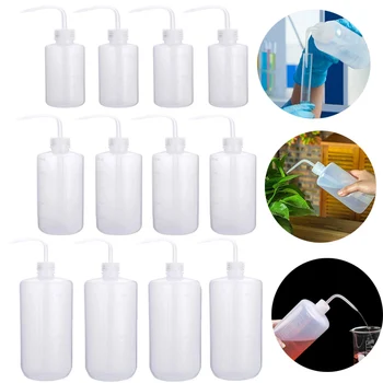 250/500 / 1000ml Kapasitas Cuci Tato Botol Pencet Plastik Putih Bening Botol Ukur Laboratorium