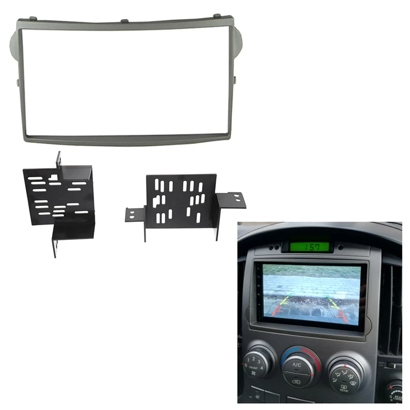 2DIN Fasia Radio Mobil untuk Hyundai Starex / H1 DVD Stereo Pelat Bingkai Adaptor Pemasangan Dasbor Pemasangan Bezel Trim Kit - 0