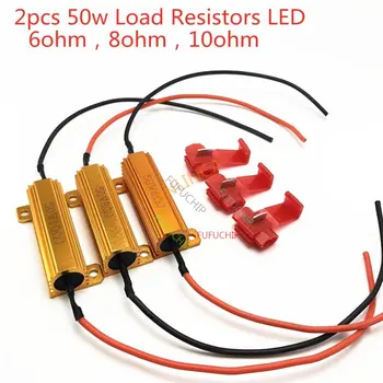 2pcs 50w 6ohm 8ohm 10ohm Beban Resistor LED Flash Tingkat Turn Sinyal Lampu Indikator Controller Rem Menjalankan Sepeda Motor