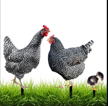 3 buah Pasak Ayam Taman Akrilik Dekorasi Patung Ayam Paskah Pasak Halaman Belakang Ornamen Halaman Taman Luar Ruangan Natal