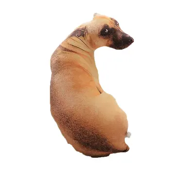3D Lucu Bend Anjing Dicetak Bantal Manusia Hidup Hewan Lucu Kepala Anjing Cosplay Anak-anak Mainan Favorit Bantal Mudah Dicuci untuk Rumah