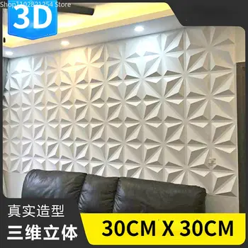 3D Ubin Panel Cetakan Plester 3D Stiker Dinding Ruang Tamu Wallpaper Mural Tahan Air Kamar Mandi Dapur 30X30 Cm