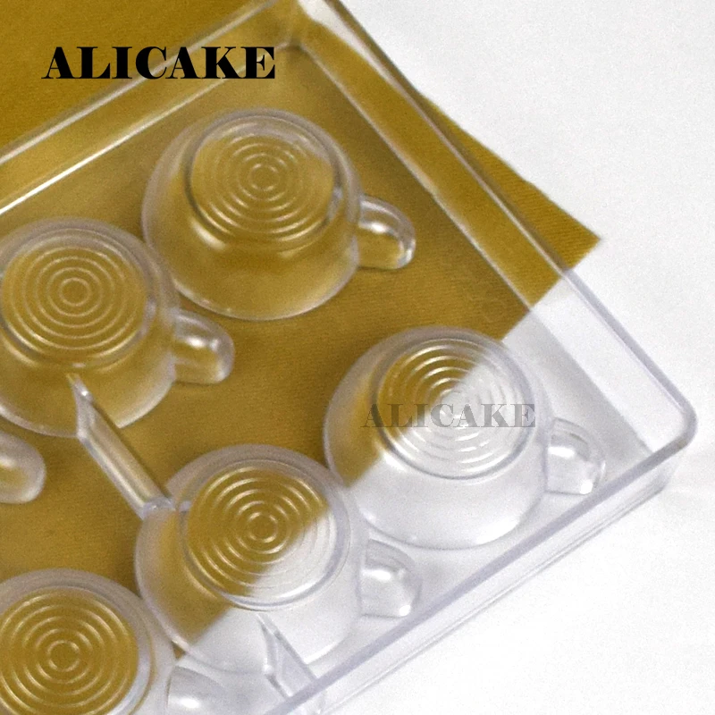 3D Cokelat Cetakan Profesional untuk Cokelat Polycarbonate Cangkir Kopi untuk Kue Cokelat Cetakan Bakery Baking Pastry Alat - 4
