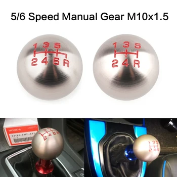 5/6 Kecepatan Manual Gear M10x1. 5 Tombol Pemindah Bola Tuas Pegangan Benang untuk Honda / Civic / Fit / City FD2 FN2 EP3 CRV