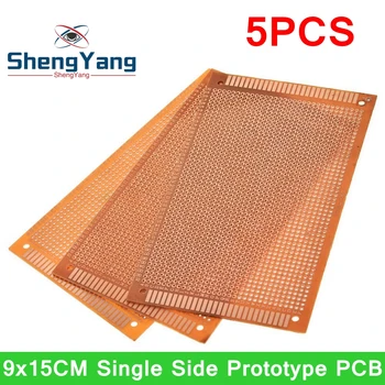 5 pcs 9X15 9*15 Cm Satu Sisi Prototipe PCB Universal Papan Eksperimental Bakelite Plat Tembaga Circuirt Papan Kuning