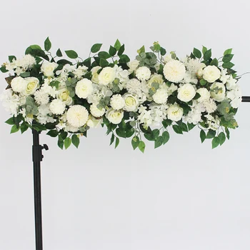 50/100cm Bunga Buatan Dinding Dekorasi Pernikahan Bunga Mawar Peony Dekorasi Baris Bunga Buatan Dinding Latar Belakang Lengkungan Pernikahan