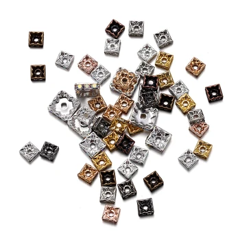 50 Buah 6 8 10mm AB Warna Persegi Berlian Imitasi Rondelles Kristal Manik-manik Longgar Pengatur Jarak Manik-manik untuk DIY Perhiasan Membuat Perlengkapan Aksesoris