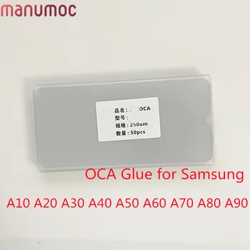 50 buah Film Lem Mitsubishi OCA 250um untuk Samsung Galaxy A10 A20 A30 A40 A50 A60 A70 A80 A90 Laminasi Perbaikan LCD