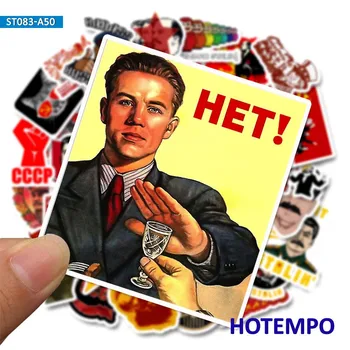 50 buah Stalin USSR CCCP Slogan Retro Stiker Lucu Keren untuk Ponsel Laptop Notebook Bagasi Gitar Skateboard Sepeda BMX Stiker Mobil