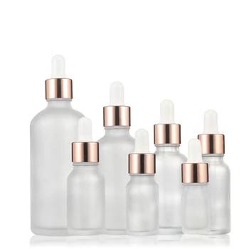 5ml-50ml Botol Penetes Buram Kosong dengan Pipet Kaca Botol Penetes Botol Minyak Esensial untuk Botol Serum Aromaterapi