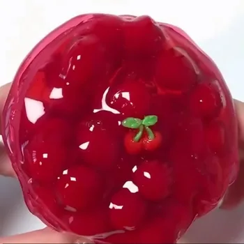 60 ml Cherry Peach Lumpur Pencampuran Awan Lendir Beraroma Stres Anak-anak Tanah Liat Gadis Boneka Mainan untuk Anak-anak Pesta Ulang Tahun Festiavl Hadiah Ulang Tahun