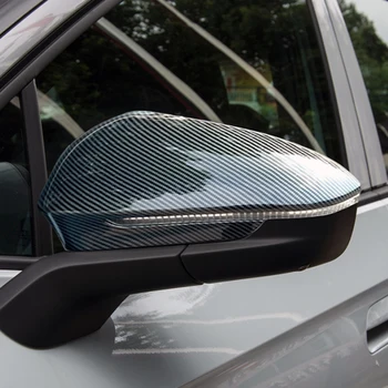 ABS Karbon Tampak Belakang Pintu Samping Cermin Strip Hujan Alis Trim Kaca Spion Penutup untuk Volkswagen VW ID.4 ID4 2021 2022 2023