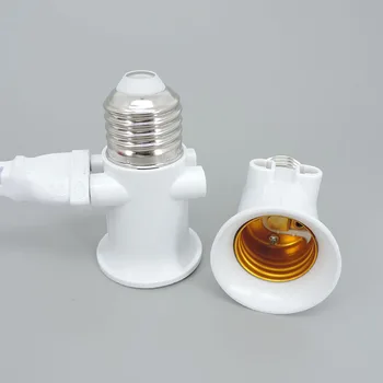 AC 100-240 V E27 untuk E27 2-Pin Uni Eropa Plug LED Bulb Lampu Adaptor Lampu ABS Pemegang Dasar Konektor Sekrup Soket Lampu Konversi 4A P