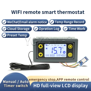 AC110-220V / DC6 - 30V Aplikasi Termostat WIFI Jarak Jauh Tampilan Digital Pengontrol Suhu Otomatis Cerdas