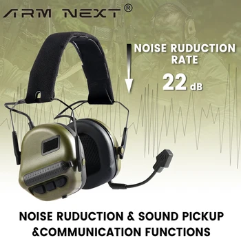 ARM NEXT Headphone Taktis Elektronik Perlindungan Pemotretan Penutup Telinga Peredam Bising Earphone Komunikasi Militer