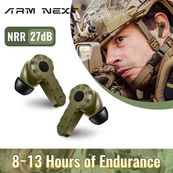ARM NEXT headset taktis elektronik penyumbat telinga anti bising peredam bising untuk pemotretan pelindung pendengaran NRR27dB