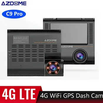 AZDOME C9 Pro Kamera Mobil 4G Dengan Kamera Ganda Video Langsung Pelacakan GPS Pemantauan Jarak Jauh Wifi Dash Cam DVR Perekam APLIKASI Gratis