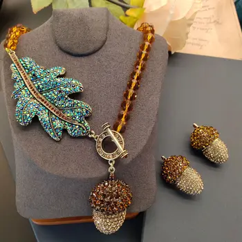 Abad Pertengahan Vintage Berlian Imitasi Geometris Drop Minyak Enamel Kalung Bahasa Perancis Kualitas Tinggi Chokers Belt dan Anting-anting Perhiasan Set