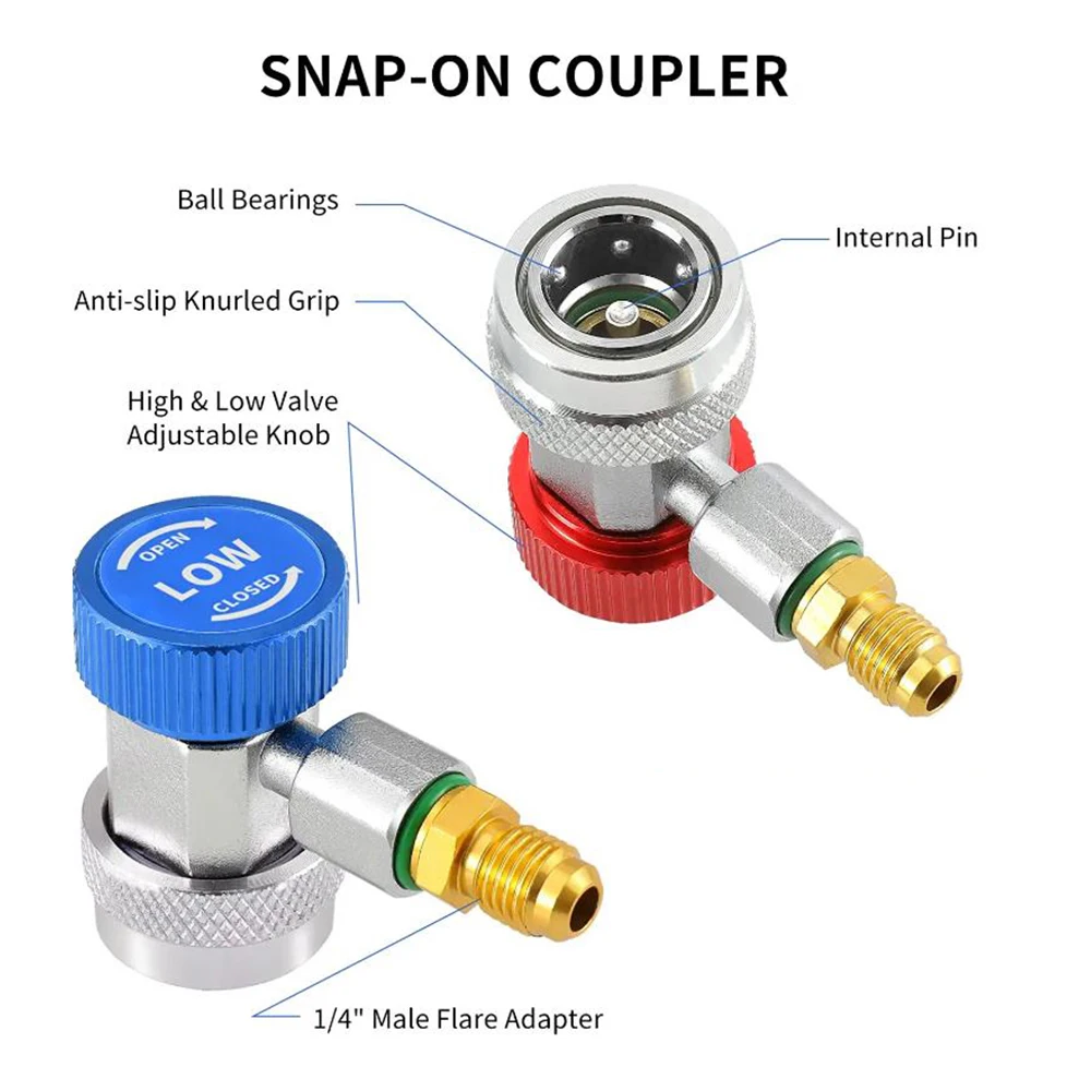 AC AC Tinggi Rendah R134a Quick Coupler Konektor Adaptor Alat Penghilang Aksesori AC Manifold Gauge - 1
