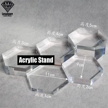 Acrylic Square Sheet Stamping Kosmetik Tampilan Pemegang Pad Fotografi Alat Peraga Ornamen Cincin Kalung Hexagon Perhiasan Berdiri
