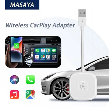 Adaptor/Dongle CarPlay Nirkabel untuk Mobil CarPlay Berkabel Pabrik Mengubah Kabel menjadi Nirkabel Mudah Digunakan untuk iPhone iOS 10+