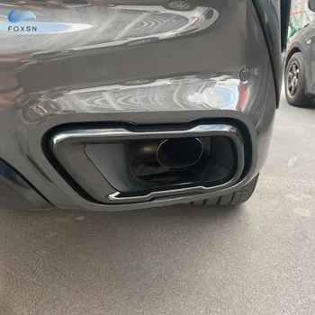 Aksesori Mobil Hitam Mengkilap Trim Penutup Keluaran Pipa Knalpot Knalpot Ekor untuk BMW X5 G05 X6 G06 X7 G07 2019 2020 2021 M Sports