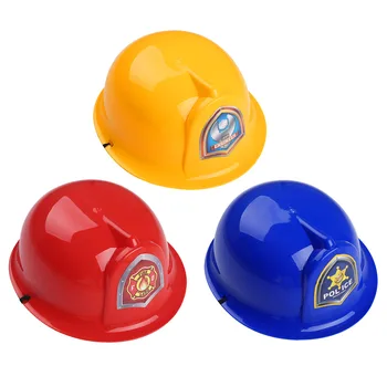 Anak-anak Anak-anak Kuning Helm Pengaman Berpura-pura Bermain Peran Topi Mainan Halloween Konstruksi Gadget Cospaly Polisi / Insinyur Topi Helm