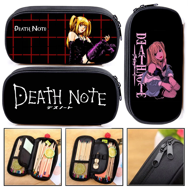 Anime Death Note Tas Pensil Kotak Kosmetik Manga Jepang Kotak Pensil Shinigami Ryuk Hadiah Tas Alat Tulis Yagami L Ringan - 0