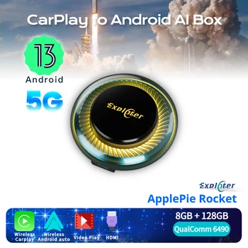 Aplikasi Pengeksploitasi Roket Android 13 Kotak Ai Mobil CarPlay Nirkabel 5G LTE & Android Otomatis Qualcomm QCM6490 GPS 2.7 G Hz HDMI RAM 8GB